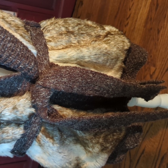 Cripple Creek Fur Vest brown/Tan Chic faux fur sweater knit belted NWT Sz M - Picture 6 of 11